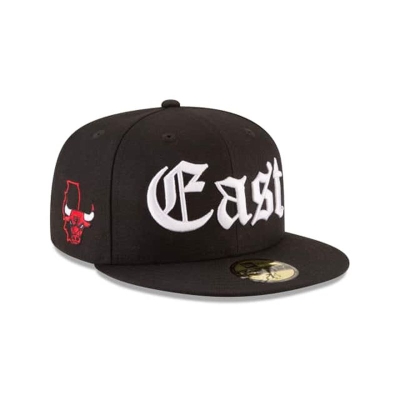 Chicago Bulls Gorra | New Era NBA League Script 59fifty Fitted Cap Mexico - Negros